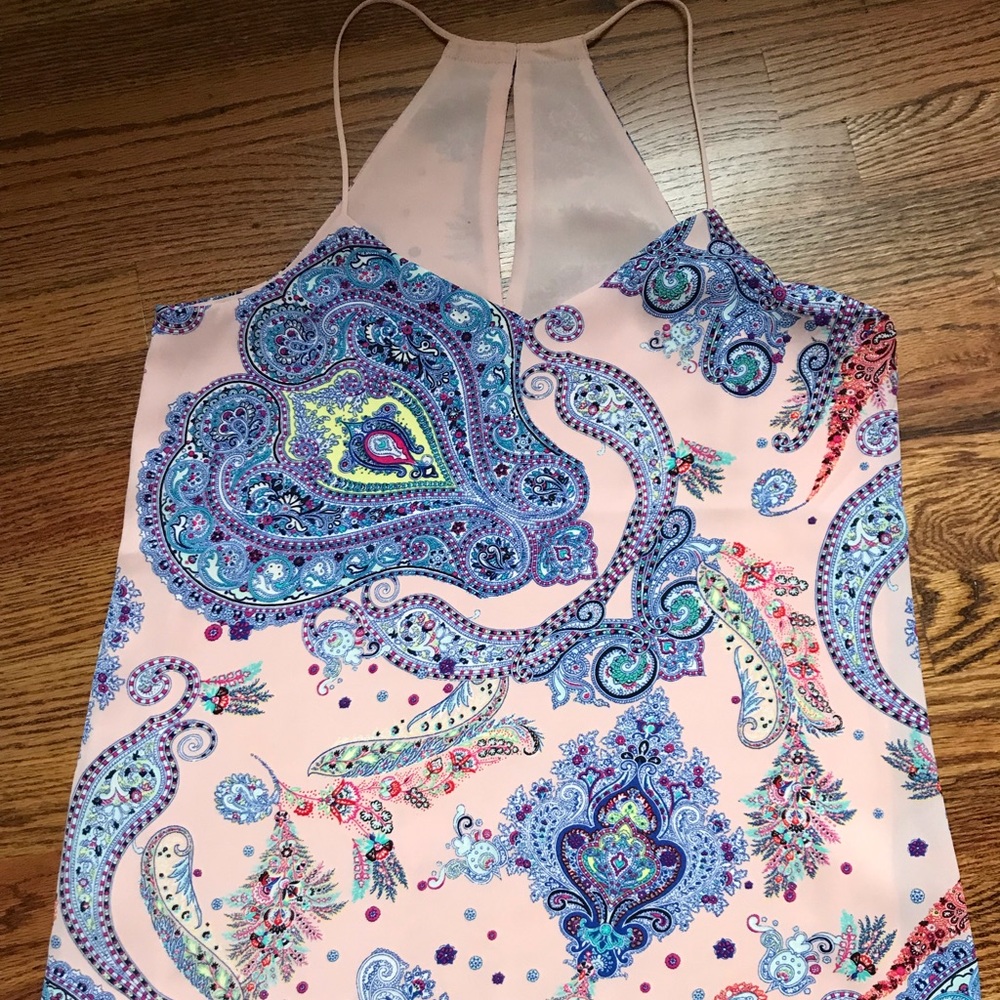 Express silk paisley print top